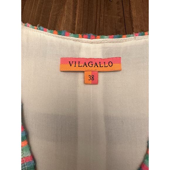 Vilagallo Linen Madison Maxi Dress Size 38 Striped Resort Coastal Vacation - Picture 9 of 16